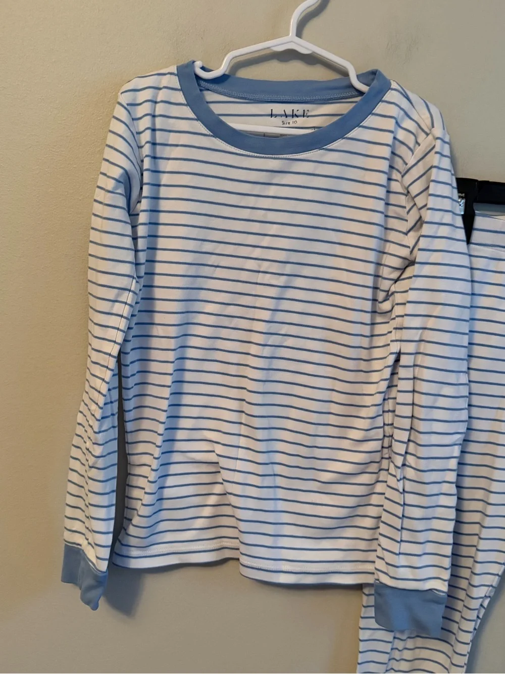 Lake Long Sleeve Striped Blue Pajama Set